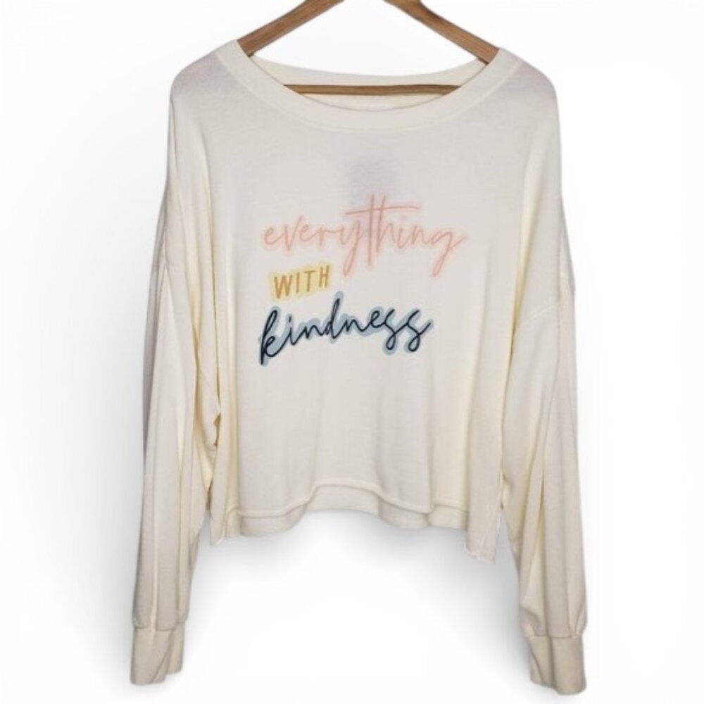 NWT Grayson Threads Long Sleeve‎ Crop Top Sweater Women Light Beige XL